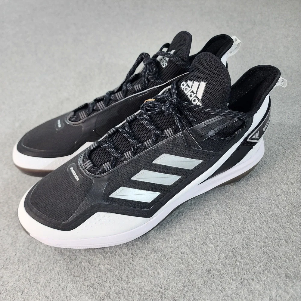 Adidas Icon 7 Boost Baseball Metal Cleats Mens Size 15 Black White Silver FY4178